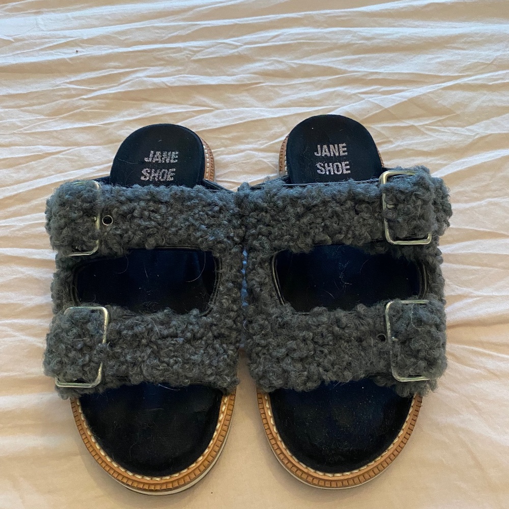 Fuzzy Slip-on Sandals